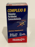 Complejo B (B-Complex) – Vitamin B1, B6, B12 Tablets – Dietary Supplement – 30 Tablets – 1 Month Supply