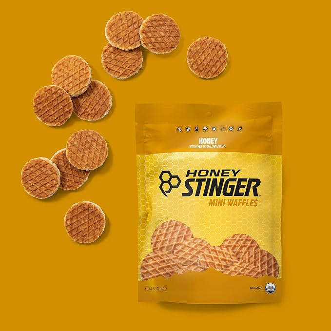 Honey Stinger Organic Mini Honey Waffles, Energy Stroopwafel for Exercise, Endurance and Performance, Sports Nutrition for Home & Gym, Pre and Post Workout, 5 Bags, 26.5 Ounces