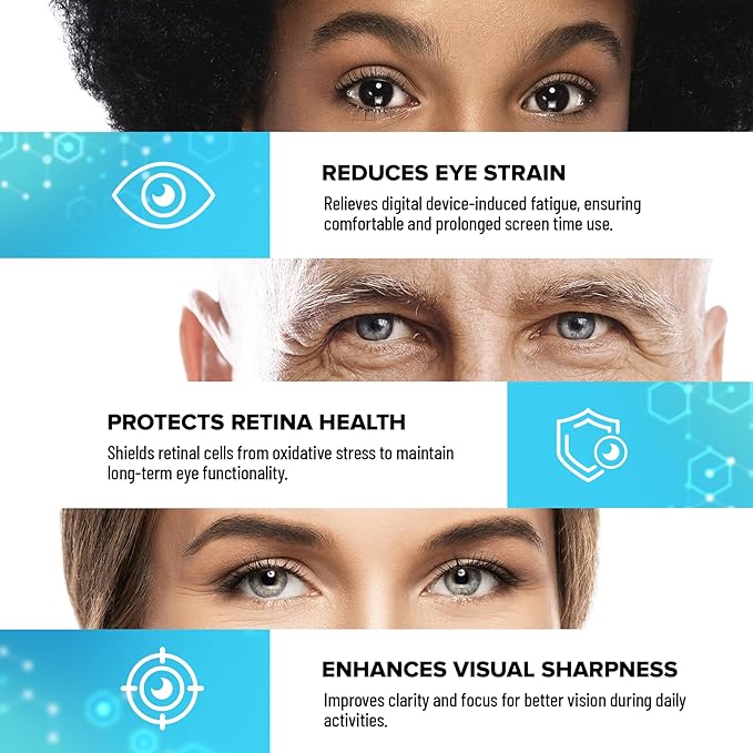 EyeScience Digital Blue Light Formula – Lutein, Zeaxanthin & Astaxanthin for Eye Health – Supports Visual Comfort, Blue Light Shield & Digital Eye Strain – Non-GMO, Gluten-Free, 30 Softgels (1-Pack)