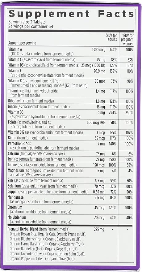 New Chapter Perfect Prenatal Vitamins, Organic Prenatal Vitamins, Non-GMO Ingredients for Healthy Baby & Mom - Folate (Methylfolate), Iron, Vitamin D3, Fermented with Whole Foods and Probiotic, 192 count