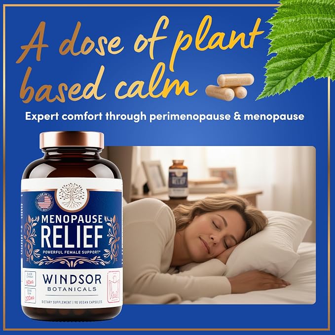 Menopause Supplements for Women - 5-HTP, Dong Quai, Black Cohosh for Menopause Hot Flashes, Night Sweats Relief Support - Womens Pre Meno Premenopausal Perimenopause Supplement - 90 Caps