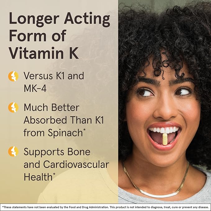 Jarrow Formulas MK-7 90 mcg - Bioactive Form of Vitamin K2-120 Servings (Softgels) - for Bone & Cardiovascular Health - Vitamin K2 MK-7 Dietary Supplement - Gluten-Free