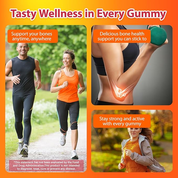 Sugar Free Vitamin D3 K2 Gummies with Calcium, 2000 IU D3 & 200 mcg K2(MK-7) & 200 mg Calcium, Supports Healthy Bones & Immune Health, Gluten Free, GMO Free, Yellow Peach, 60 Count