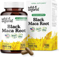 Wild & Organic Black Maca Root Capsules for Women & Men 500 mg - Overall Support - 120 Vegan Capsules with Maca Powder - Men & Women Supplement - 120 Days Supply, Non-GMO, No Fillers, Gluten-Free