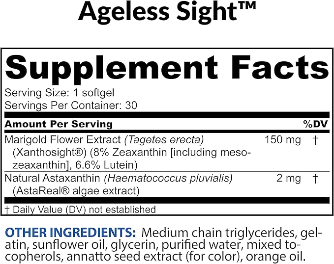 BioTrust Ageless Sight, Blue Light Protection, Promotes Optimal Eye Health, Visual Performance and Brain Health, Support for Digital Eye Strain, Non-GMO, Gluten-Free, 30 Soft gels (Pack of 3)