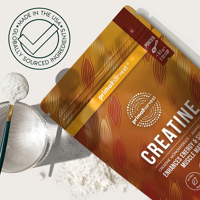 Primal Harvest Creatine Powder Supplement for Men and Women's Fitness, Workouts, and Muscle Growth, to Help Promote Recovery, Strength, Energy, and Endurance (2)