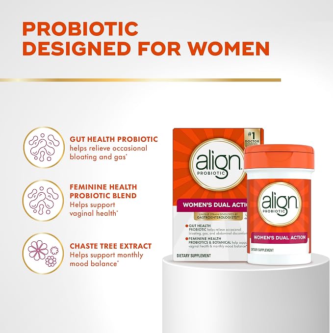 Align Probiotic, Womens Dual Action, Vaginal Probiotics for Women and for Vaginal Health Support, for Digestive Health, 42 Capsules (Pack of 2)