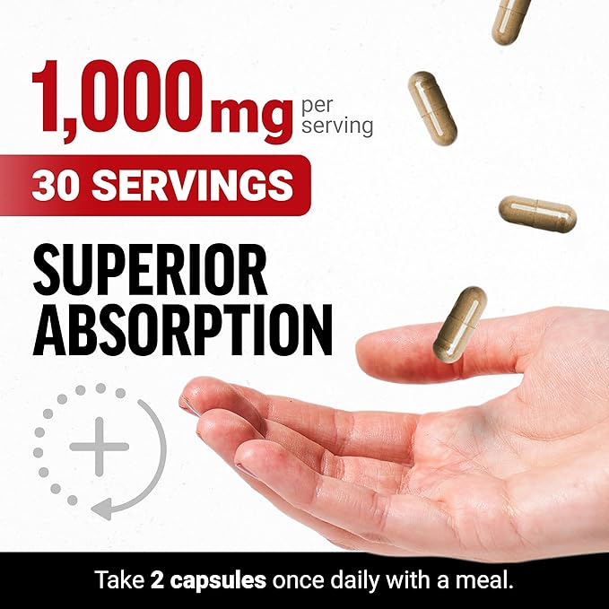 Force Factor Black Maca Root Vitality Supplement for Men with Superior Absorption and Power, Natural Maca Negra Extract, Fundamentals Series, 1000mg, 60 Capsules