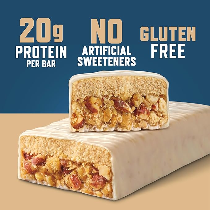 CLIF BUILDERS Protein Bars - Vanilla Almond Flavor - 20g Plant Based Protein - Gluten Free - Non-GMO - Low Glycemic - No Artificial Sweeteners - 2.4 oz. (Pack of 144)