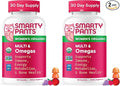 SmartyPants Organic Women's Multivitamin Gummies: Biotin, Methylfolate, Omega 3 (ALA), Vitamin D3,C,B12,B6,A,K & Zinc, Inositol, Gluten Free, Vegetarian, 120 Count (30 Day Supply)(Pack of 2)