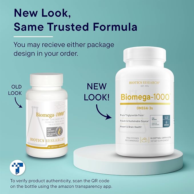 Biotics Research Biomega-1000™ Omega 3 Fish Oil With EPA 529mg / DHA 353mg– Omega-3 Fatty Acids 1000 mg- Highly Concentrated Fish Oil 90 Days Servings–Supports Immune, Brain & Heart Health–90 Softgels