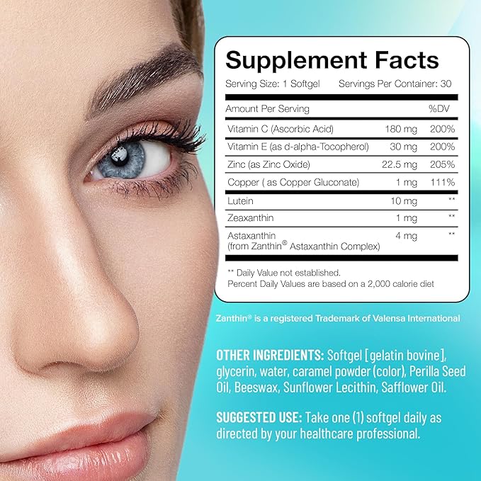 EyeScience Digital Blue Light Formula – Lutein, Zeaxanthin & Astaxanthin for Eye Health – Supports Visual Comfort, Blue Light Shield & Digital Eye Strain – Non-GMO, Gluten-Free, 30 Softgels (1-Pack)