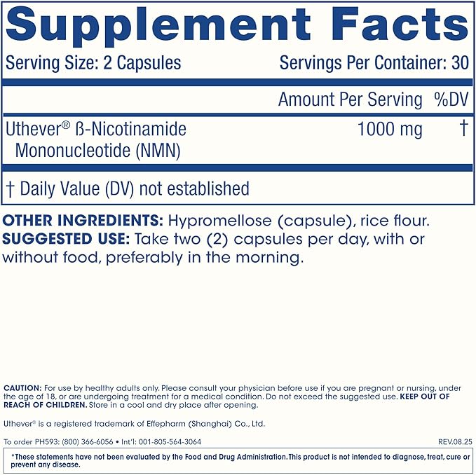 ProHealth NMN Pro 1000 (60 Capsules) Clinically Studied Uthever® NMN. NAD+ Precursor for Cellular Energy, Mitochondrial Support & Healthy Aging. USA Manufactured, Triple Lab-Tested