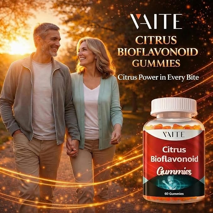 VAITE Citrus Bioflavonoid Complex Supplement 1000mg – Antioxidant Properties, Citrus-Derived Bioflavonoids, Sugar-Free Chewable Formula, Non-GMO, Gluten-Free, Soy-Free, Daily Use, 60 Gummies