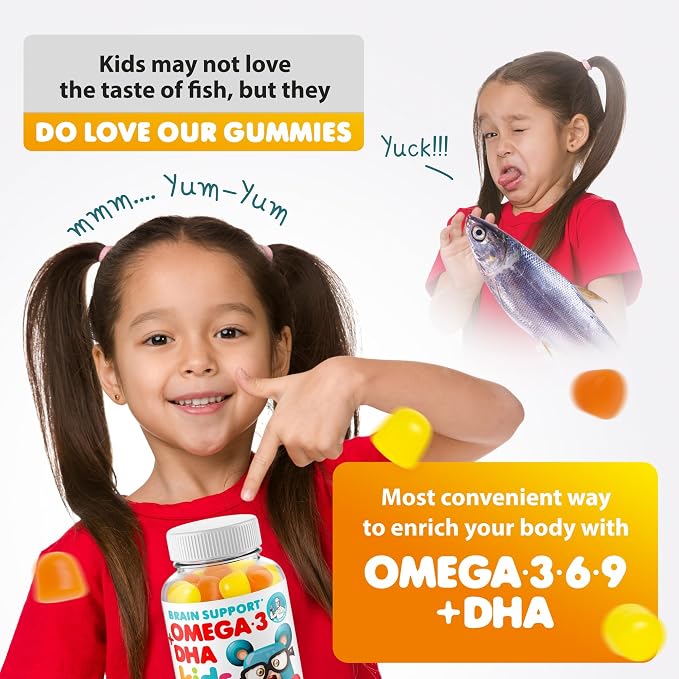 DR. MORITZ Vegan Omega 3 Gummies for Kids and Toddlers (240 Count), Kids Omega 3 Gummies for Brain & Heart Health, No Fish Oil & Gluten Free