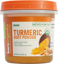 BareOrganics Turmeric Root Powder Superfood, Dietary Supplement, 8 Oz