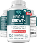 Height Growth Maximizer, Calcium, Vitamin D3 and Zinc Blend Pills, Bone Growth Supplement for Kids and Teens, Bone Strength, Density Support, GMO-Free, Gluten-Free, Made in USA, 120 Caps