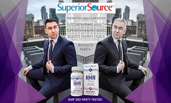 Superior Source Stabilized NMN (Nicotinamide Mononucleotide) 125 mg, Quick Dissolve Sublingual Tablets, 60 Ct, GMP Third Party Tested, Boost NAD+ & Cellular Energy Metabolism, Healthy Aging, Non-GMO