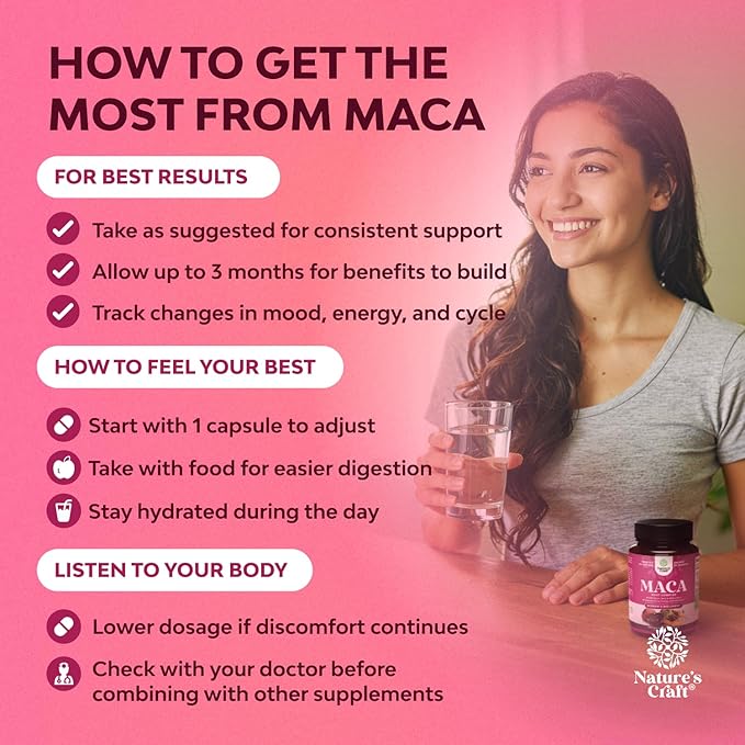 Maca Root Capsules for Women - Potent Herbal Supplement with Female Enhancing Blend of Red Yellow & Black Maca Root - Non-GMO Certified Vegan and Gluten-Free with No Artificial Colors - 120 Count