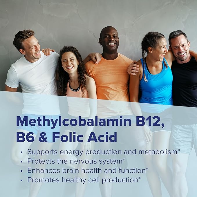 Superior Source No Shot Vitamin B12 Methylcobalamin (5000 mcg), B6, Folic Acid, Quick Dissolve Sublingual Tablets, 60 Ct, Increase Energy, Healthy Heart, Boost Metabolism, Stress Support, Non-GMO