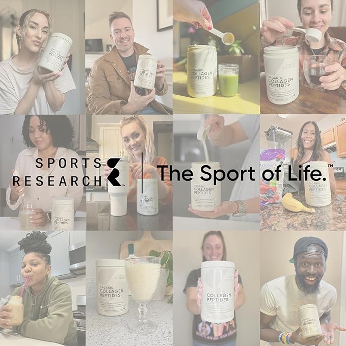 Sports Research Marine Collagen Peptides Powder - Sourced from Wild-Caught Fish, Pescatarian Friendly, Keto Certified & Non-GMO Tested - Easy to Mix in Water or Juice! (34 Servings)