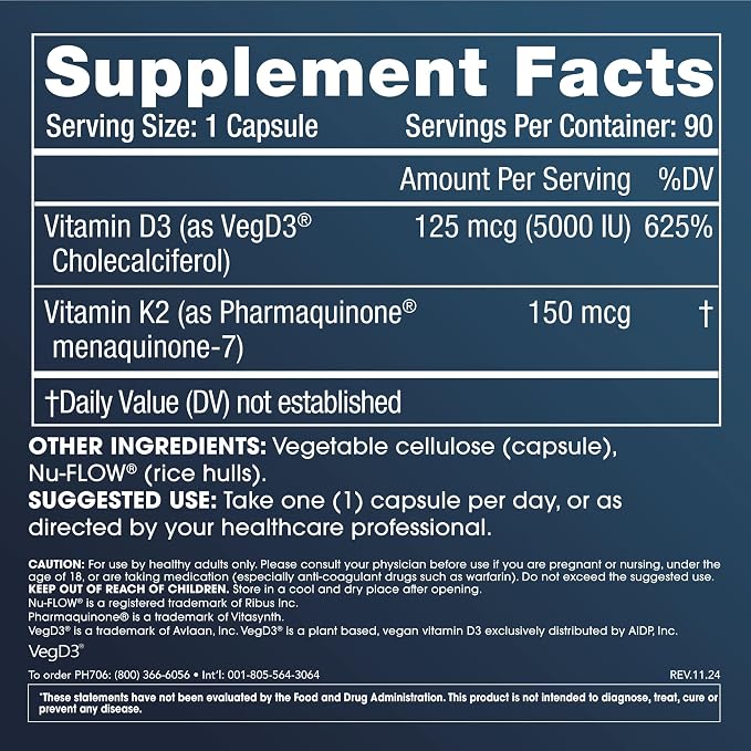 ProHealth Vitamin D3 + K2 | 90 Capsules | Bioactive VegD3® & MK-7 for Bone, Heart & Immune Support | Non-GMO, Triple Lab-Tested, USA GMP-Certified