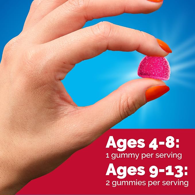 Emergen-C Kidz Vitamin C Immune Support Gummies Fun-Tastic Fruit 44CT Includes Zinc, Manganese, B Vitamins and Vitamin D for Back to School Essentials, (Pack of 2)