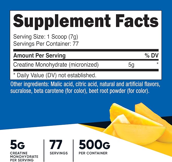 Nutricost Creatine Monohydrate Powder (Pineapple Mango, 500 Gram) - Micronized Creatine Supplement - Vegan, Non-GMO, Gluten Free (Pack of 2)