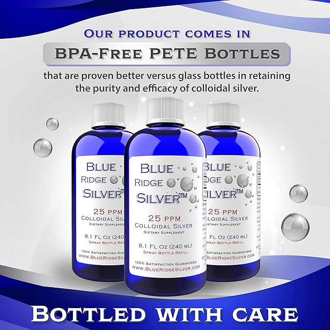 25 ppm 8 oz Colloidal Silver Natural Immune Support Health Supplement