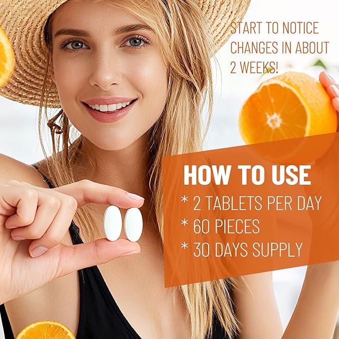 Liposomal Vitamin C Chewable Tablets, 1000mg Per Serving, High Absorption Fat-Soluble Dietary Supplement, Supports Immune Health & Antioxidant, 60 Count