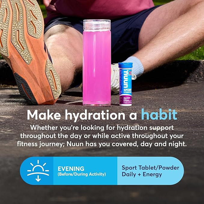 Nuun Energy Electrolyte Tablets with Ginseng, Caffeine from Green Tea Extract, Vitamin B12, B6, B5, Magnesium & 4 Other Electrolytes, Gluten Free & Vegan, Berry Blast, 8 Pack (80 Servings Total)