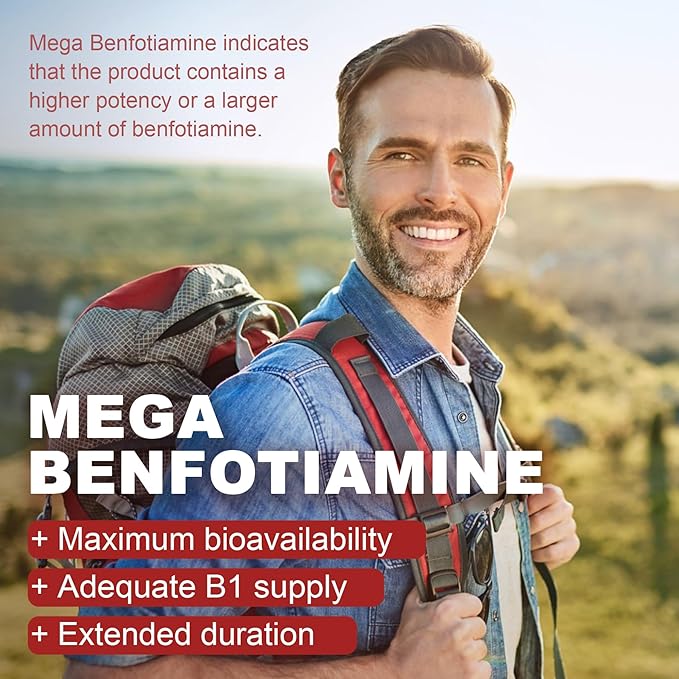Vitamin B1(Benfotiamine) Gummies 500mg – B1 B6 B12 Vitamins with Magnesium for Energy Metabolism, Healthy Nervous System – Chewable B Complex for Adults & Kids - Vegan, Sugar Free, 60 Ct