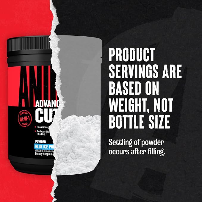 Animal Cuts Thermogenic Fat Burner Powder - Weight Loss for Women and Men for Metabolism, Energy, Focus, and Nootropic Brain Support with Ketones Appetite Suppressant - Blue Ice Pop Flavor
