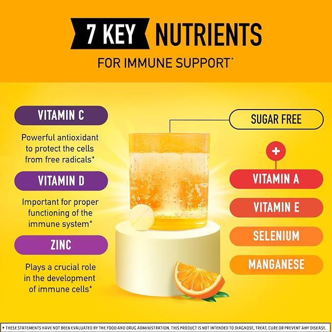 Airborne Variety Pack 1000mg Vitamin C with Vitamin D & Zinc, Sugar Free Multivitamin Immune Support Supplement, Antioxidants Vitamins A C & Vitamin E, 30 Effervescent Tablets, Citrus + Verry Berry
