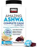 Force Factor Amazing Ashwa Complete Calm Support with KSM-66 Ashwagandha, Like Ashwangandha Gummies to Promote Calm & Relaxation with Magnesium & L-Theanine, Blueberry Pomegranate, 60 Soft Chews
