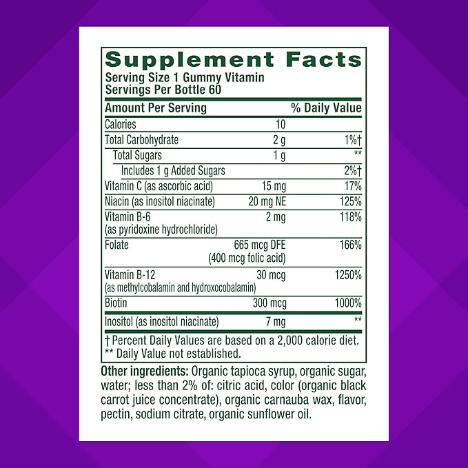 vitafusion B-Complex Gummy Dietary Supplements, with 5 B Vitamins to Support Cellular Energy Production (1), Plus Vitamin C, Strawberry Flavor, 60 Count