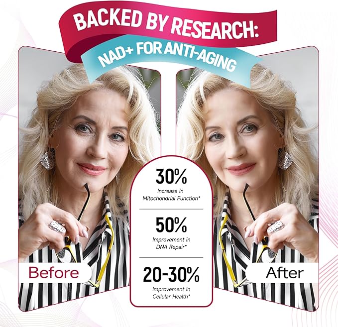 NAD Supplement with PQQ, Vitamin B6, L-Ergothioneine, and NMNH Supplement - for Cellular Health, Energy Support and Healthy Aging for Women & Men - Vegetarian, Non-GMO, Gluten Free- 270 Capsules