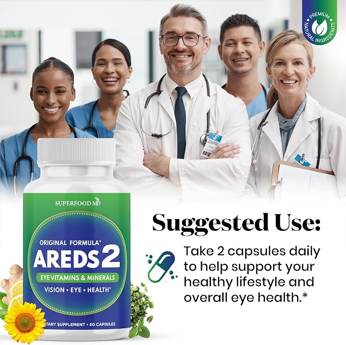 AREDS 2 Eye Vitamin & Mineral Supplement, Contains Lutein, Vitamin C with Added Copper - 120 Count