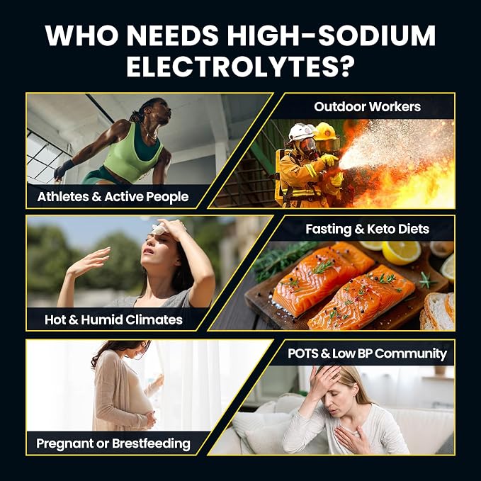 Venture Pal High Sodium Sugar Free Electrolytes Powder Packet, Zero Calories Hydration Packets with Vitamin, Sodium, Potassium & Magnesium, Electrolyte Drink Mix, Vegan, Keto Friendly, 30 Count