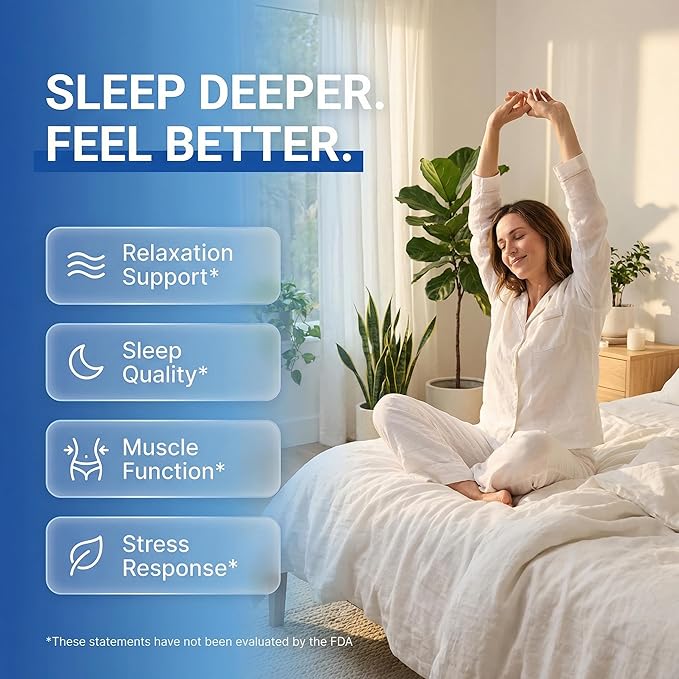 Magnesium Glycinate Powder Supplement + L Theanine Ashwagandha Glycine Apigenin Lemon Balm GABA 5HTP Pink Salt Potassium L Tryptophan Calcium | Powdered Sleep Aid Calm Trace Minerals Vitamin