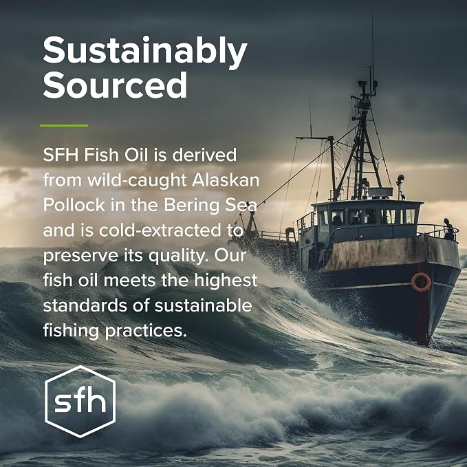 SFH Fish Oil 3400mg Omega 3 Liquid | Omega 3 Fish Oil Supplement with EPA DHA + Vitamin D3 1000 IU | Natural Orange Flavor | Wild Alaskan Pollock | 8 fl oz
