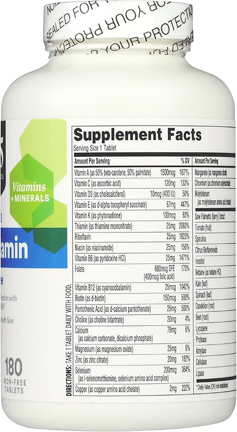 365 by Whole Foods Market, Men's One Daily Multivitamin Tablets, 180 Count