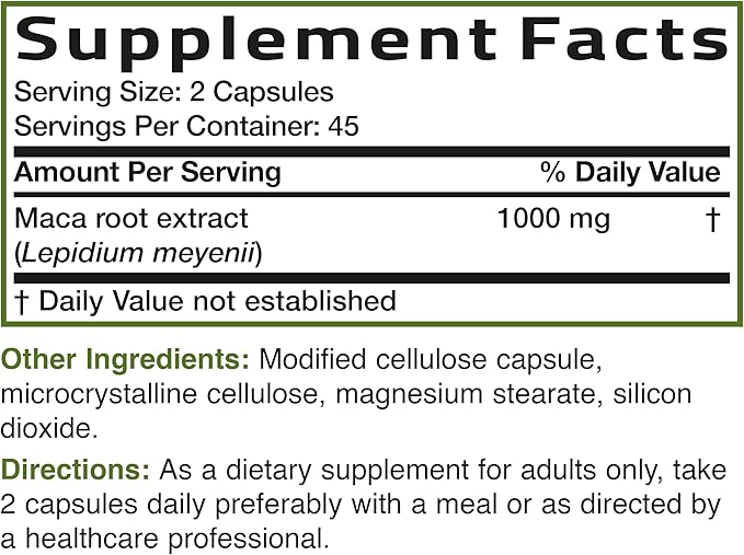 Bronson Maca Root Extra Lepidium Meyenii, Non-GMO, 90 Vegetarian Capsules