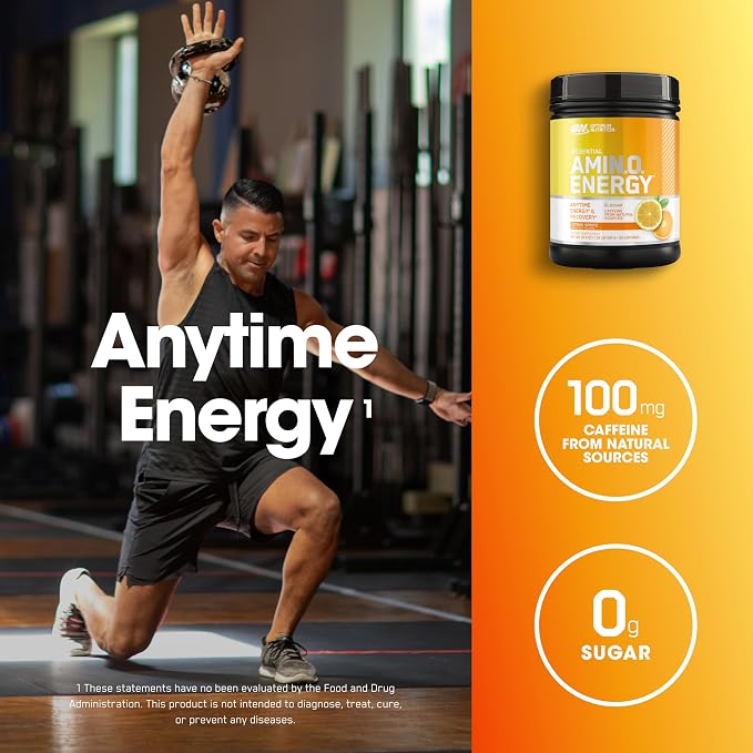 Optimum Nutrition Amino Energy - Pre Workout with Green Tea, BCAA, Amino Acids, Keto Friendly, Green Coffee Extract, Energy Powder - Citrus Spritz, 65 Servings (Packaging May Vary)