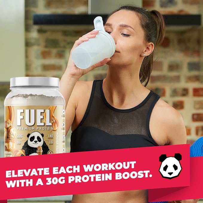 Underground Bio Labs Panda Fuel Premium Protein Whey,Hydrolyzed Collagen,Casein,Probiotics, Enzymes, Keto Friendly,Time Release, 25 Servings (2.5 Pound, Caramel Ice Cream Crunch)