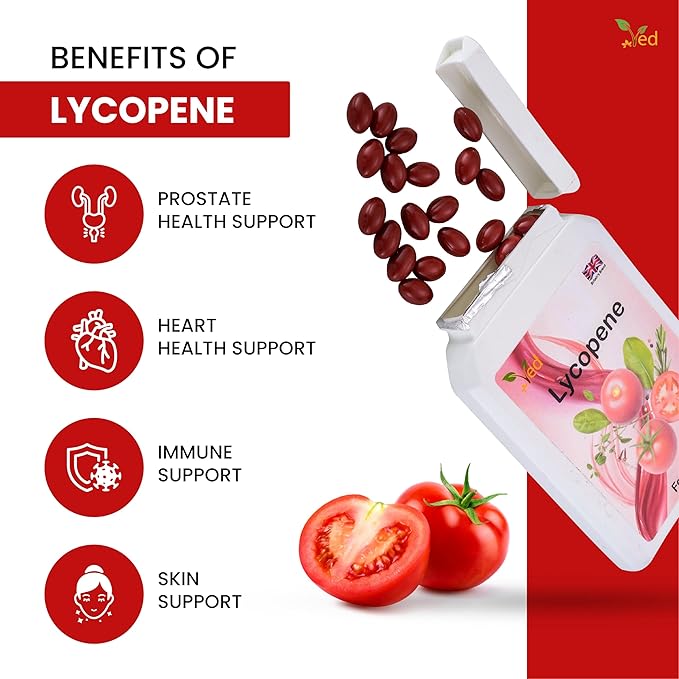 Ved Lycopene 500 mg | 90 softgel, 6 Month Supply.(Pack of 2)