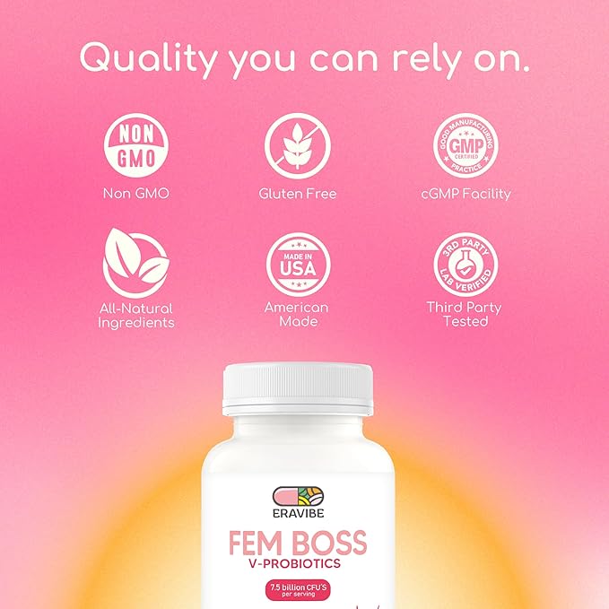 Women's Probiotic with Cranberry - 7.5 B CFUs for Vaginal & Gut Microbiome Support - 90 Vegan Capsules, Gluten Free