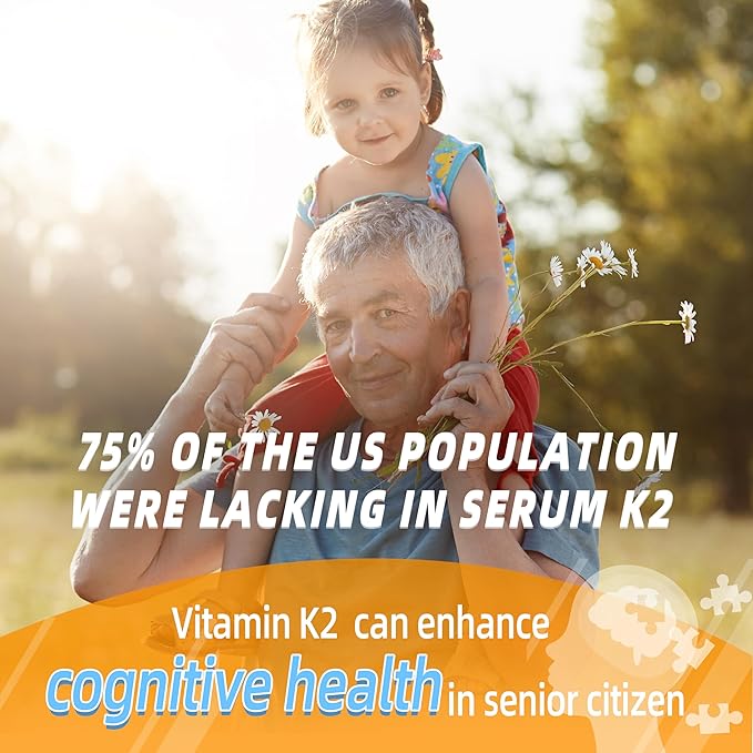 Vitamin K2 MK-7 Gummies 100mcg, Extra Strength K2 Vitamin Supplement for Bone & He-Art Support, Chewable Natural Orange Flavor, Non GMO, Vegan, 120 Gummies