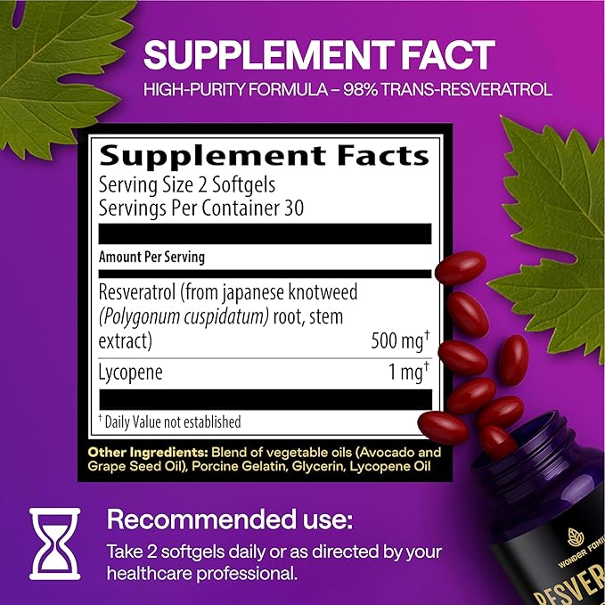 Resveratrol Supplement 2000mg - 240 Softgels – Powerful Antioxidant for Heart Health, Immune Strength, Signs of Aging – Higher Potency Next to 1600mg - Non-GMO & Gluten Free