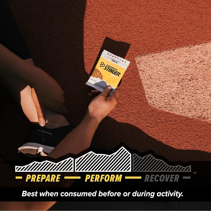 Honey Stinger Organic Vanilla Waffle,Energy Stroopwafel for Exercise,Endurance and Performance,Sports Nutrition for Home & Gym,Pre and Post Workout,Box of 16 Waffles,16.96 Ounce,(Pack of 2)